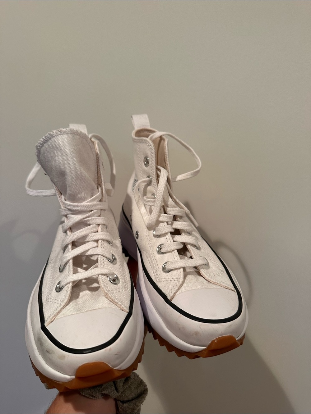 Converse Women’s White High-Top Platform Sneakers with Gum Sole